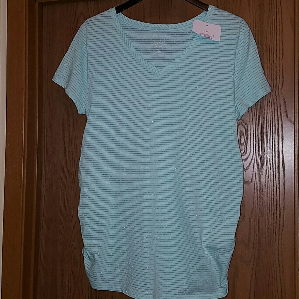 Isabel green striped maternity top